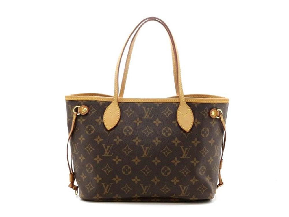LOUIS VUITTON Neverfull Tote Bag Monogram Canvas Leather Brown